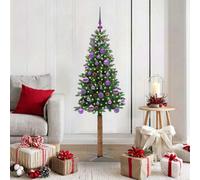Vidaxl Slim Christmas Tree Green 150 Cm Pvc And Solid Pine Wood