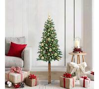 Vidaxl Slim Christmas Tree Green 150 Cm Pvc And Solid Pine Wood