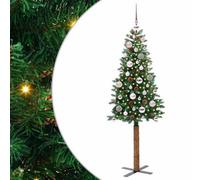 Vidaxl Slim Christmas Tree Green 150 Cm Pvc And Solid Pine Wood