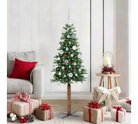 Vidaxl Slim Christmas Tree Green 150 Cm Pvc And Solid Pine Wood