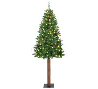 vidaXL Slim Christmas Tree Green 180 cm PVC and Solid Pine wood