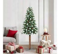 Vidaxl Slim Christmas Tree Green 180 Cm Pvc And Solid Pine Wood