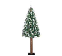 Vidaxl Slim Christmas Tree Green 180 Cm Pvc And Solid Pine Wood