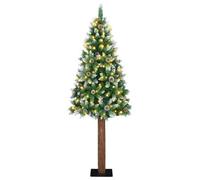 Vidaxl Slim Christmas Tree With 300 Leds Green And White 210 Cm