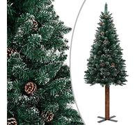 Christmas Tree with Real Wood and White Snow Cones Green Xmas Tree Decoration