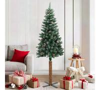 Christmas Tree with Real Wood and White Snow Cones Green Xmas Tree Decoration