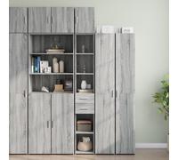 vidaXL Slim Storage Cabinet Grey Sonoma 30x42.5x225 cm Engineered Wood