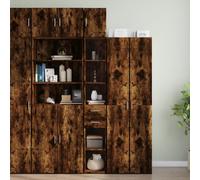 vidaXL Slim Storage Cabinet Smoked Oak 30x42.5x225 cm Engineered Wood