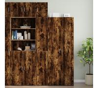 vidaXL Slim Storage Cabinet Smoked Oak 30x42.5x225 cm Engineered Wood
