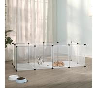 vidaXL Small Animal Cage Transparent 144x74x46.5 cm PP and Steel