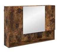 vidaXL Smoked Oak Bathroom Mirror Cabinet with Door 80 x 17 x 55 cm