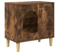 vidaXL Smoked Oak Cat House, 51 x 30 x 52 cm, Wood Composite, Living, Rectangular, Modern Design with Minimalist Furniture, High-Quality Materials for Contemporary Spaces, 4