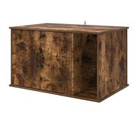 vidaXL Smoked Oak Cat House, 85 x 55 x 50 cm, Wood Material, Living Room, Rectangular Cat House, Stylish Wood Protection House, Cosy Retreat for Cats