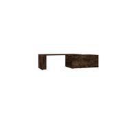 vidaXL Smoked Oak Coffee Table - Durable Engineered Wood, Modern Design, 360-Degree Swivel Tabletop, Ample Storage, Easy Assembly - Ideal for Living