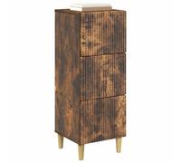 vidaXL Smoked Oak Drawer Cabinet, 33 x 34.5 x 90 cm, Living Room, Rectangular Vintage Drawer Cabinet, Spacious Storage Space, Stylish Organiser for Indoor Use