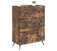 vidaXL Smoked Oak Drawer Cabinet, 66 x 34.5 x 90 cm, Living Room, Rectangular, Modern Utility Cabinet, Large Storage Space, Minimalist Design, Functional Household Organiser