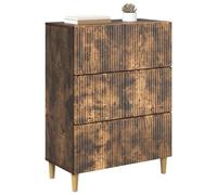 vidaXL Smoked Oak Drawer Cabinet, 66 x 34.5 x 90 cm, Vintage Storage Cabinet, Rectangular Design, Functional Wooden Unit, Room Organiser for Living Room, Ample Space Saver