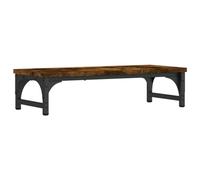 vidaXL Smoked Oak Monitor Stand - Ergonomic Riser for Computer, TV & Laptop - Engineered Wood stand with Adjustable Feet and Additional Storage Space - 55x23x14 cm