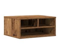 vidaXL - Smoked Oak Printer Stand - 49x40x22.5 cm - Engineered Solid Oak Wood - Office/Home Workspace - Rustic & Sturdy - Ample Storage - Holds Small Printers - 50 kg Capacity - Brown