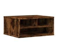 vidaXL Smoked Oak Printer Stand 49x40x22.5cm - Engineered Wood, Multifunctional Office Organiser/Bookshelf, with Storage Space