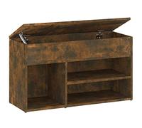 vidaXL Smoked Oak Shoe Bench - Stylish Scandinavian Design, Resistant Engineered Wood Construction, Comfortable Seating, Ample Storage Space, Perfect Dimensions - 80x30x45cm
