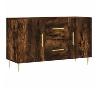 vidaXL Smoked Oak Sideboard - Stylish Storage Cabinet with Durable Engineered Wood - Contemporary Home Décor with Metal Legs - Assembly Required