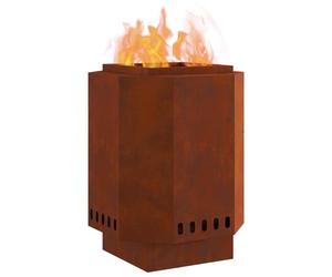 vidaXL Smokeless Fire Bowl Rusty 38 x 38 x 51 cm Weathering Steel | Built to last for outdoor fun, Can take the heat without a hitch, Tough against rust, even outdoors