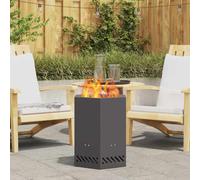vidaXL Smokeless Fire Pit Black 38 x 38 x 51 cm Steel
