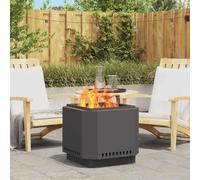 vidaXL Smokeless Fire Pit Black 58 x 58 x 51 cm Cold-rolled Steel