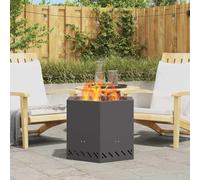 vidaXL Smokeless Fire Pit Black 58 x 58 x 51 cm Steel