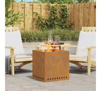 Smokeless Fire Pit Brown 48 x 48 x 50 cm Weathering Steel