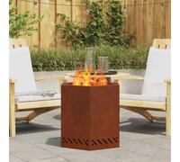 vidaXL Smokeless Fire Pit Brown 48 x 48 x 51 cm Weathering Steel