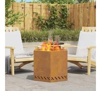 vidaXL Smokeless Fire Pit Brown 58 x 58 x 51 cm Steel