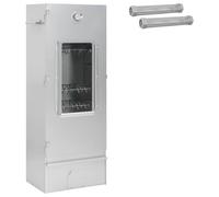 vidaXL Smoker Oven 3 pcs 44.5 x 29 x 110 cm Galvanised steel Silver, Modern Smok