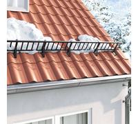 vidaXL Snow Guard Support 6 pcs Black 29.5 x 3 x 34.5 cm Steel