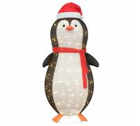 vidaXL Snow Penguin Figure Warm White 78 x 88 x 180 cm Fabric, Winter Decoration