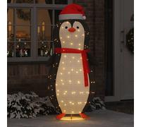 vidaXL Snow Penguin Figure Warm White 78 x 88 x 180 cm Fabric, Winter Decoration
