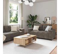 Vidaxl Sofa 2 Pcs Dark Grey 221 X 78 X 80 Cm Faux Leather