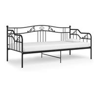 vidaXL Sofa Bed Frame Black Metal for Day Sleeping Sleepover Guest Resting