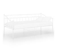 vidaXL Sofa Bed Frame White Metal Sleepover Occasional Guest Rest Living Room