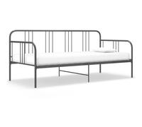 vidaXL Sofa Bed Frame Grey Metal 90x200 cm Bedroom Day Bed Base Bedstead Sofa
