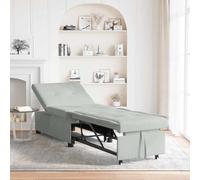 Sofa Bed Light grey Velvet 67 x 194 x 38 cm 3-in-1 Convertible Foam Recliner Bed