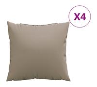 vidaXL Sofa Cushions Chair Cushions Outdoor Seat Cushion 4 pcs Taupe Fabric