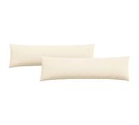 vidaXL Sofa Pillows 2 pcs Cream 145 x 40 cm Corduroy Fabric, Luxurious Living Room, Modern Decor, Removable Covers, Soft Plush Pillows, Velvety Cushions, Chic Lounge Accents, Indoor Textiles