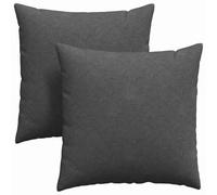 vidaXL Sofa Pillows 2 pcs Dark Grey 60 x 60 cm Corduroy Fabric, Luxurious Living Room, Modern Decor, Removable Covers, Soft Plush Pillows, Velvety Cushions, Chic Lounge Accents, Indoor Textiles