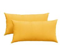 vidaXL Sofa Pillows 2 pcs Light Yellow 80 x 40 cm Corduroy Fabric, Luxurious Living Room, Modern Decor, Removable Covers, Soft Plush Pillows, Velvety Cushions, Chic Lounge Accents, Indoor Textiles