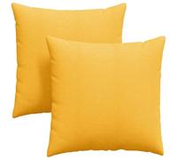 vidaXL Sofa Pillows 2 pcs Light Yellow 80 x 80 cm Corduroy Fabric, Luxurious Living Room, Modern Decor, Removable Covers, Soft Plush Pillows, Velvety Cushions, Chic Lounge Accents, Indoor Textiles