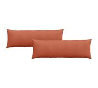 vidaXL Sofa Pillows 2 pcs Red Orange 120 x 40 cm Corduroy Fabric, Luxurious Living Room, Modern Decor, Removable Covers, Soft Plush Pillows, Velvety Cushions, Chic Lounge Accents, Indoor Textiles