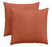 vidaXL Sofa Pillows 2 pcs Red Orange 45 x 45 cm Corduroy Fabric, Luxurious Living Room, Modern Decor, Removable Covers, Soft Plush Pillows, Velvety Cushions, Chic Lounge Accents, Indoor Textiles
