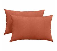vidaXL Sofa Pillows 2 pcs Red Orange 60 x 40 cm Corduroy Fabric, Luxurious Living Room, Modern Decor, Removable Covers, Soft Plush Pillows, Velvety Cushions, Chic Lounge Accents, Indoor Textiles